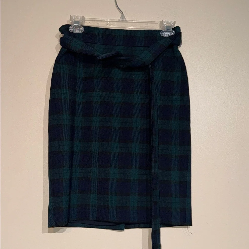 Ann Taylor Dark Plaid Pencil Skirt